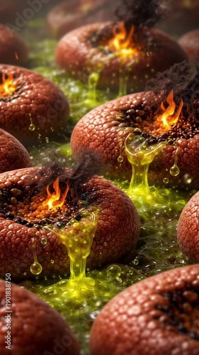 Wallpaper Mural Metabolic syndrome concept gut inflammation fiery intestine ulcer burning acid toxic digestion fluid disease illustration medical background pain metaphor inflammation organ cell burning fire acid Torontodigital.ca