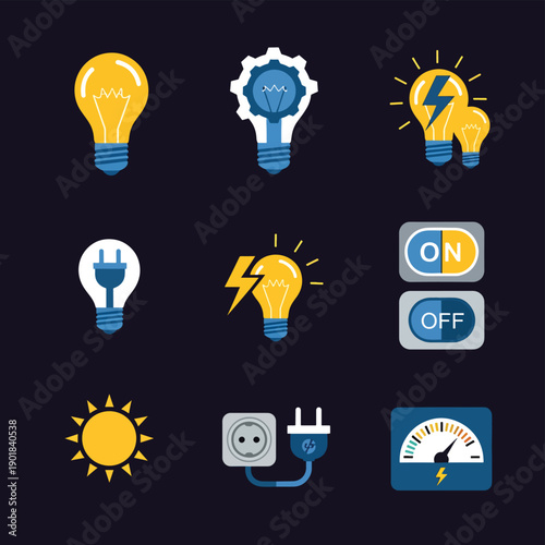 Electricity Icons Set