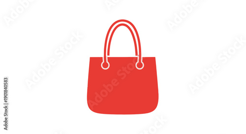 Red Handbag with Double Handles Illustration.