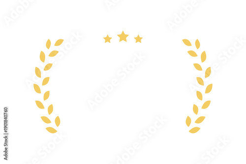 3つ星と月桂冠のシンプルなベクターイラスト素材