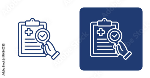 Diagnostic Screening icon, with contrast background.