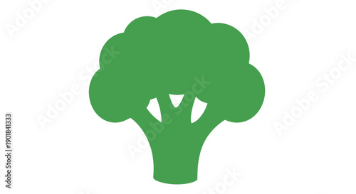 Green Broccoli Icon Simple Illustration Design.