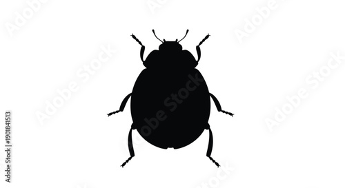 A stark silhouette of a beetle showcasing its distinct form and features