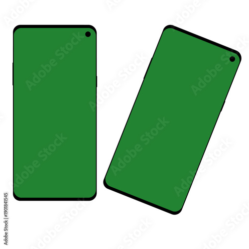 Smartphone Green Screen Mockup Set – Blank Mobile Screen Template