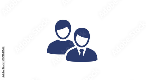 Two People Silhouette Business Professionals Illustration.