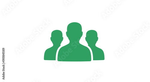 Green Silhouette People Group Icon.