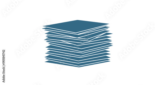 Stack of Blue Paper Sheets.