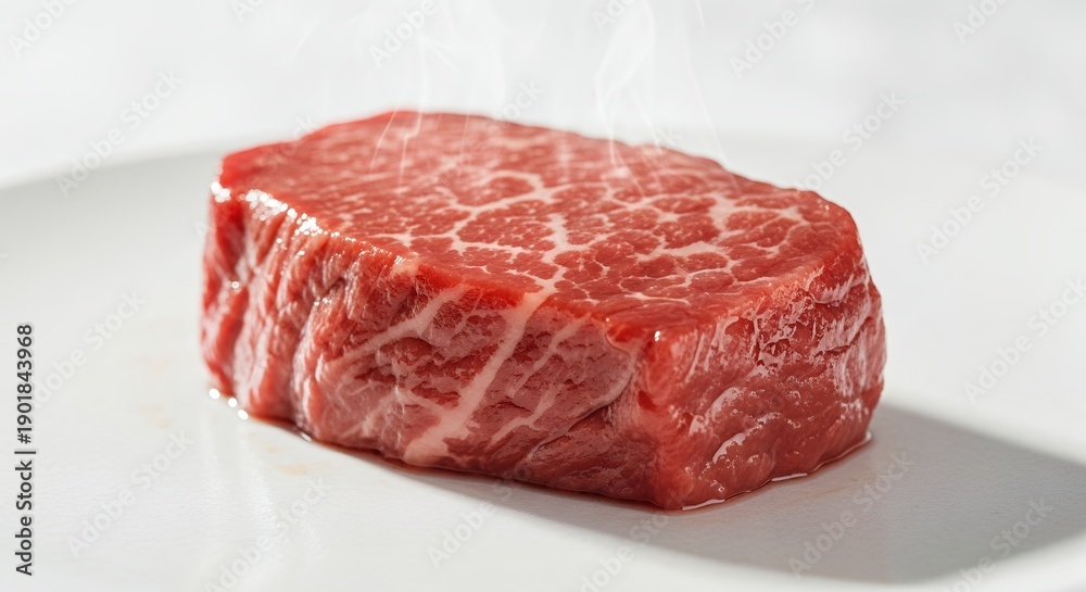 Obraz premium Raw Beef Fillet Steak on White Background.