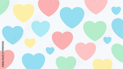 Pastel Heart Pattern - Cute Romantic Background for Valentines Day