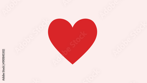 Red Heart Symbol on Soft Pink Background