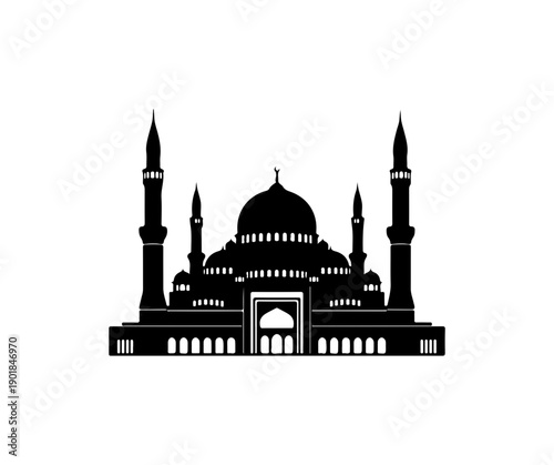 Islamic Mosque Architecture Vector Illustration