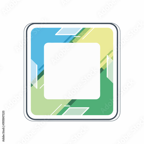 Colorful Square Icon with Blank Space