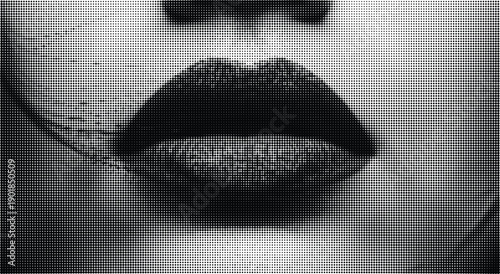 Abstract geometric pattern featuring varying dot density and optical illusion