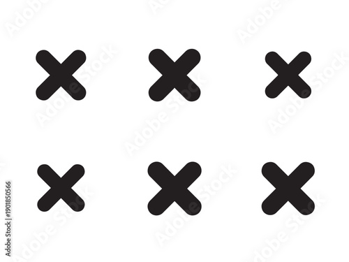 Close cross solid icon vector