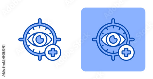 Ophthalmology icon, with contrast background.