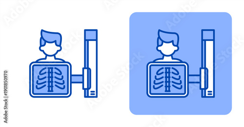 Radiology icon, with contrast background.