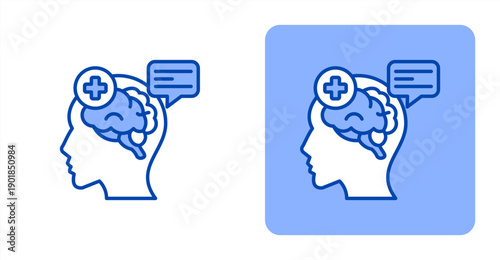 Psychiatry icon, with contrast background.