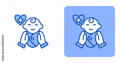 Pediatrics icon, with contrast background.