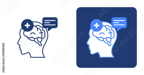 Psychiatry icon, with contrast background.