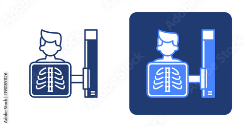 Radiology icon, with contrast background.