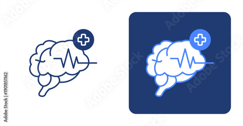 Neurology icon, with contrast background.