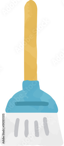 ほうきの水彩アイコン