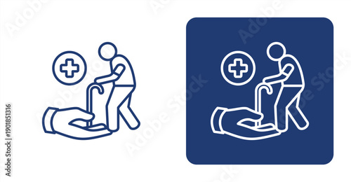 Geriatrics icon, with contrast background.