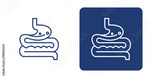 Gastroenterology icon, with contrast background.