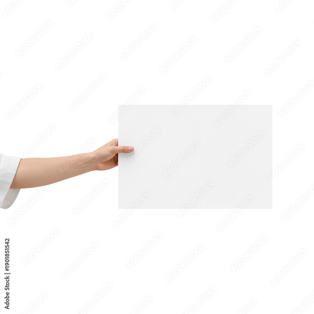 Fototapeta premium Hand holding blank white sign for your message
