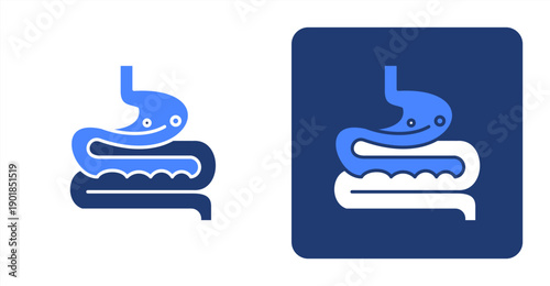 Gastroenterology icon, with contrast background.