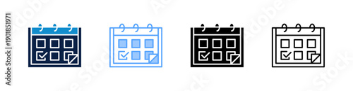 Calendar Multiple Style Icon Set Collection 