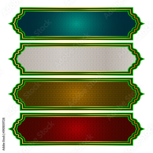 Set Of Luxury Golden Arabic Islamic Banner Title Frame Text Box Ramadan Png Transparent Background