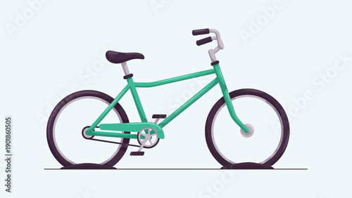 Flat Tire Bicycle on White Background - Urban Commute Problem