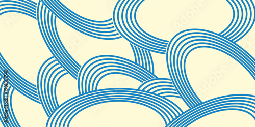 Noodle Ramen Pattern background. Pasta food texture spaghetti geometric. Abstarct ramen ornament. Flat vector illustartion. Wave texture background