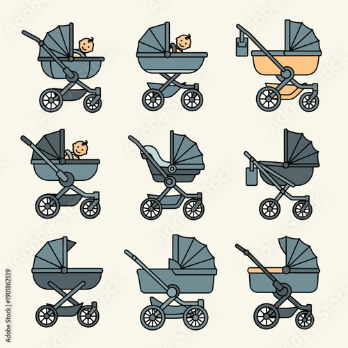 Baby Stroller Clipart Collection