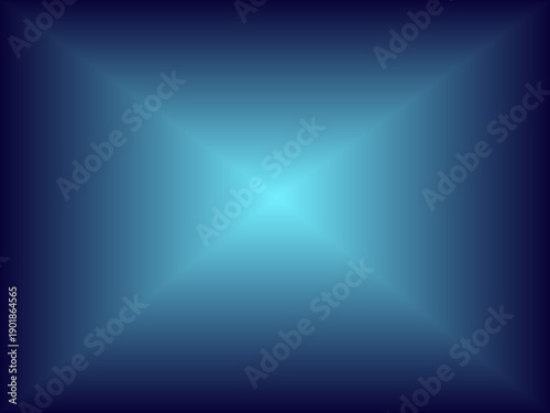 ブルーグラデーションで表現された奥行きのある抽象背景｜中央収束の幾何学的立体デザイン・非透過ベクター素材/Abstract Blue Gradient Background with Depth | Geometric Centered Perspective Square Design Vector Illustration
