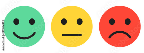 Emoji face reactions set, customer satisfaction scale