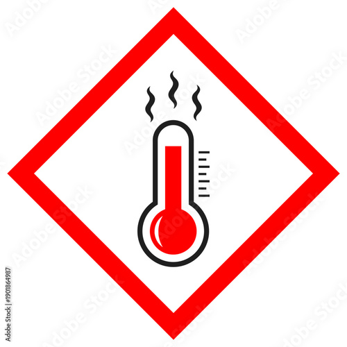 Overheat vector hazard sign