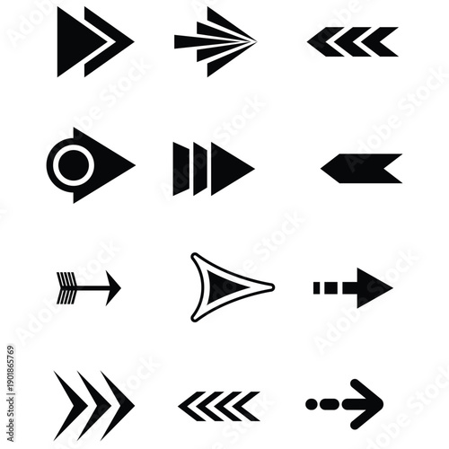 Black vector arrows collection. Arrow. Cursor. Arrow vector icon. Modern simple arrows.Arrow icon set for forward click buttons, web design arrow navigation and apps elements.