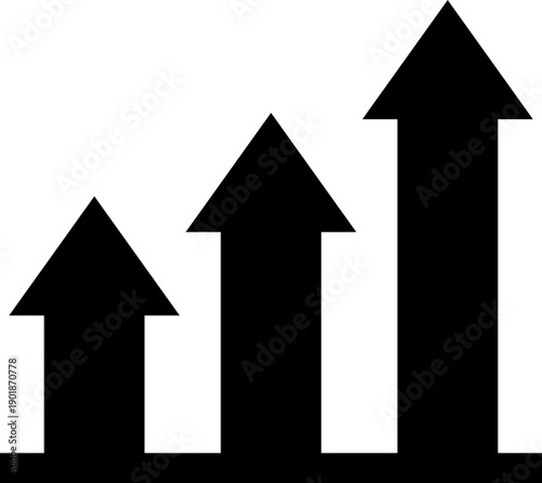 Growing bar . Business graphs and charts icon. Statistics and analytics vector icon. Statistic and data, charts diagrams, money, down or up arrow. Vector illustration