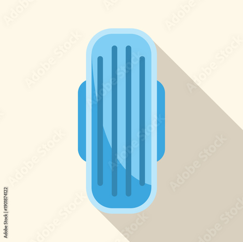 Blue sanitary pad providing feminine hygiene and protection during menstruation