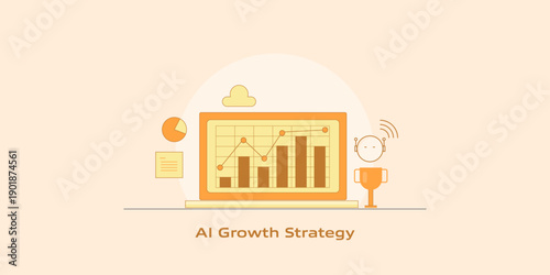 Data visualization on AI platform, marketing operational performance, revenue efficiency with automated, scalable architecture.