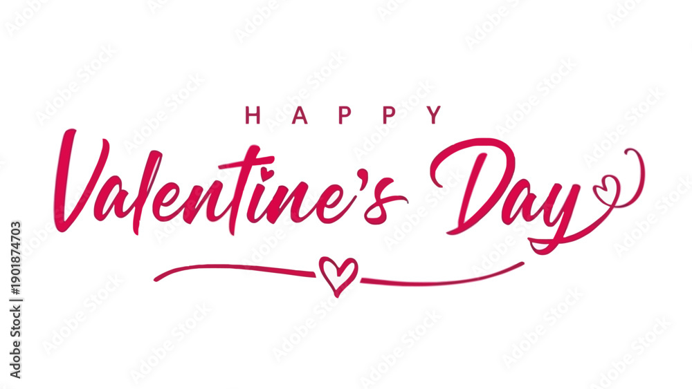 Fototapeta premium Happy Valentine's Day Greeting Card With Heart And Romantic Calligraphy Design
