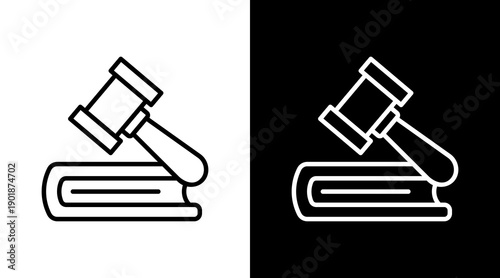 Judgment White Icon Set Vector 