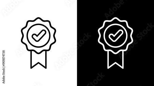 Badge White Icon Set Vector 