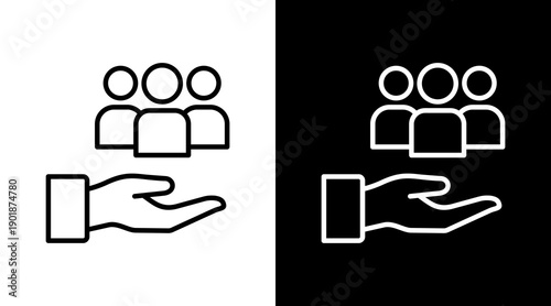 Responsibility White Icon Set Vector 