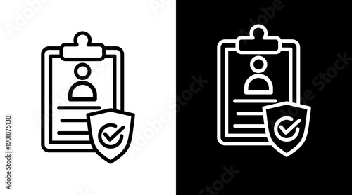 Security White Icon Set Vector 