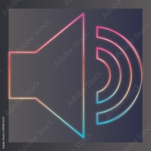 Neon Sound Waves And Speaker Icon Design For Music Production And Audio Engineering