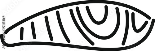 Salmon fillet in a simple line art style on a white background