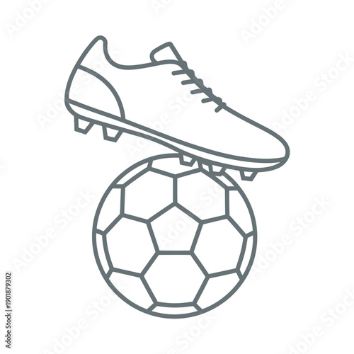 Soccer ball and cleat, equipment concept
